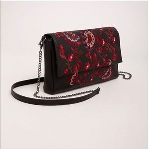 NWT Embroidered clutch/crossbody